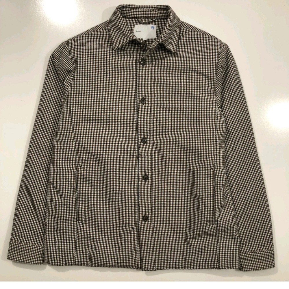 Adsum Mens 100% Cotton Black and White Padded Shirt Jacket. Size Large.